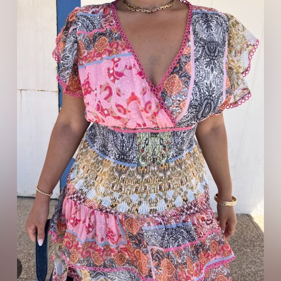 Never Fully Dressed Dresses & Skirts - Boho Millie Dress Never Fully
Dressed Multicolor V-Neck Bohemian Dress